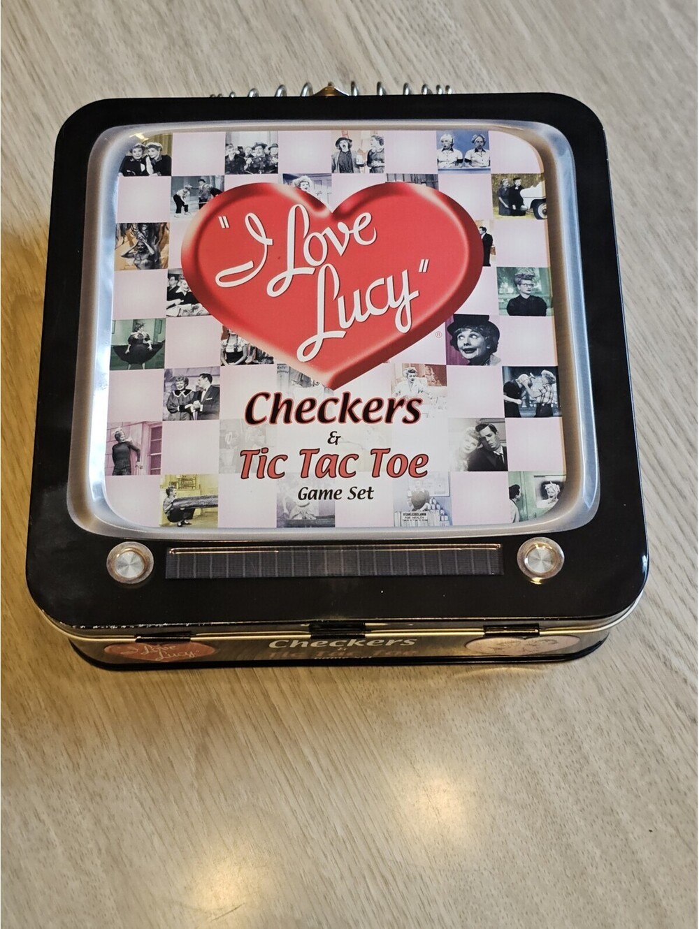 I Love Lucy Checkers & Tic Tac Toe Game In A Decorative Metal Tin